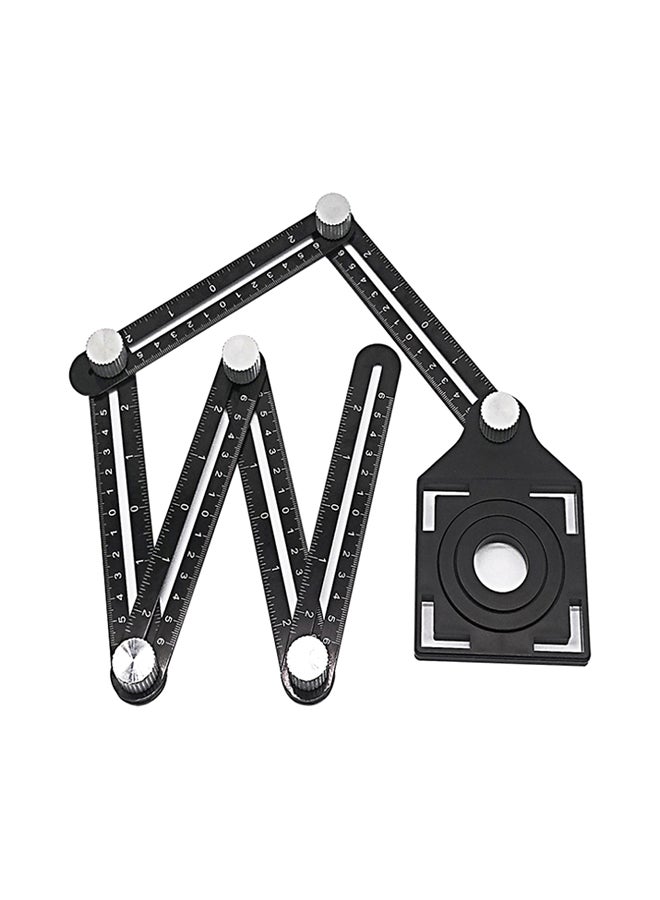 Multifunctional Aluminum Alloy Six-Folding Ruler Black 31x5x6cm  - Image 1