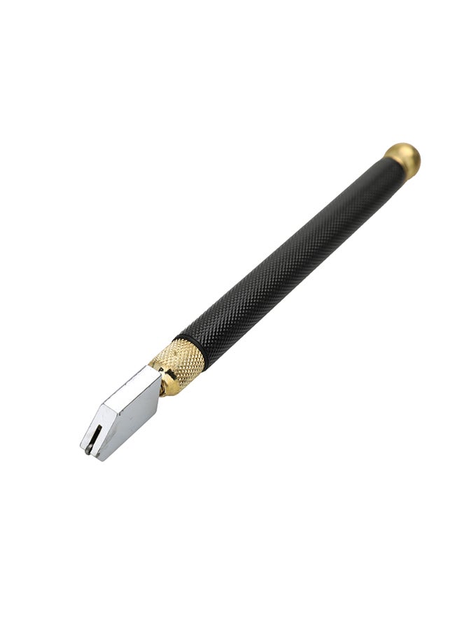 Skidproof Metal Handle Glass Cutter Tool Black 17.50x1.30x1.60cm - Image 1