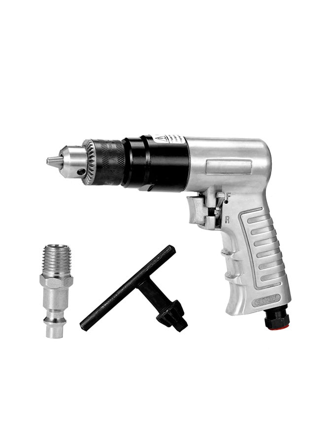 Reversible Air Drill Professional Pneumatic Tools Silver/Black 3.8inch - Image 1