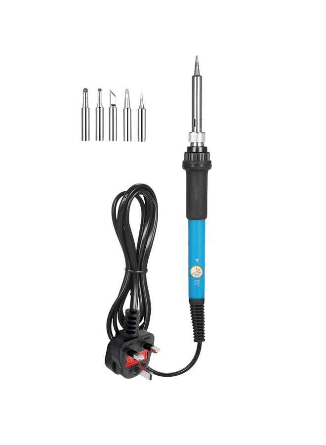 Soldering Iron With 5 Replacement Tips Set Blue 27.00x3.20x6.00cm - Image 1