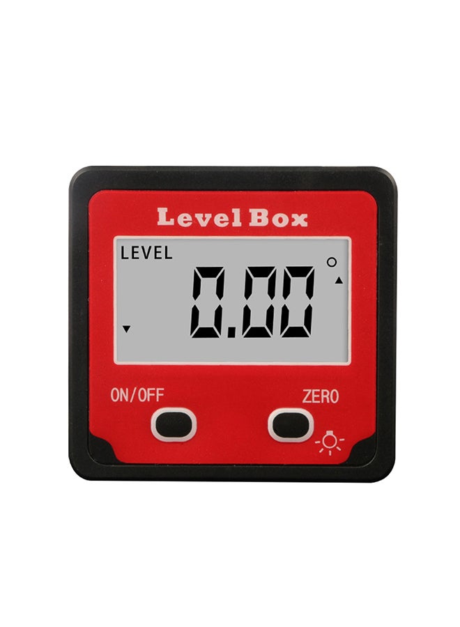 Magnetic Base Digital Level Box Inclinometer Black/ Red 6x6cm  - Image 1