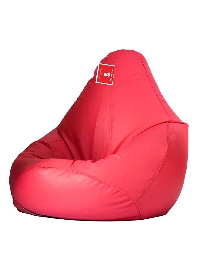 Faux Leather Tear Drop Beanbag Red 80x50cm