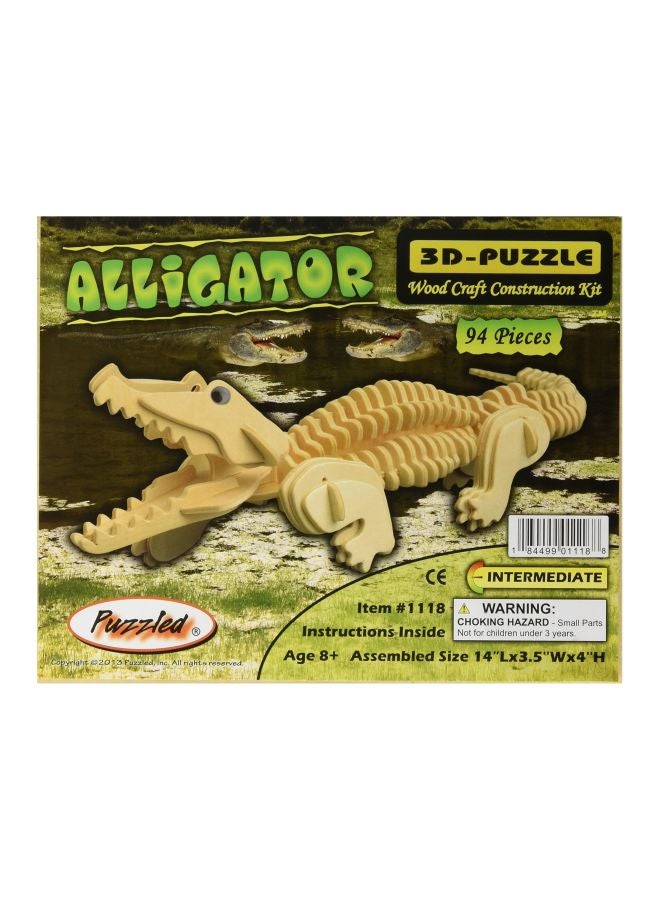 Puzzled 94-Piece Alligator 3D Puzzle 1118  - Image 1