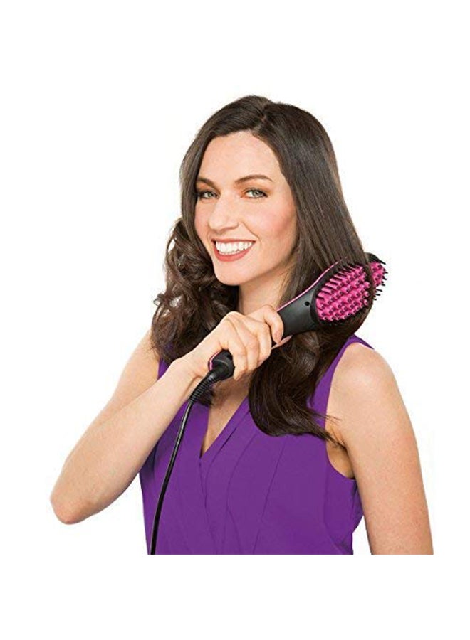 Ceramic Hair Straightener Brush With LCD Screen Black/Red - Image 3