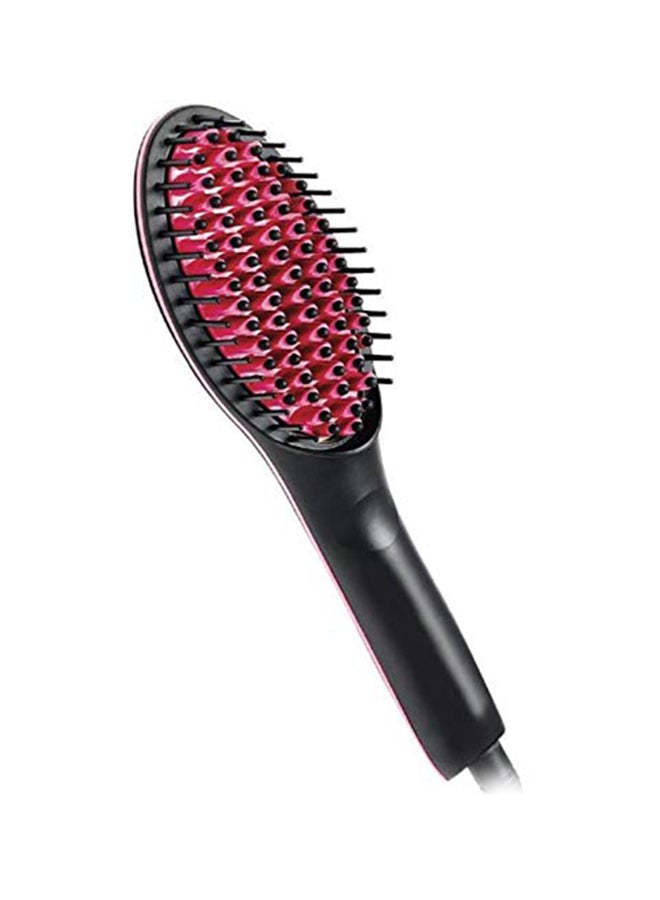 Ceramic Hair Straightener Brush With LCD Screen Black/Red - Image 1