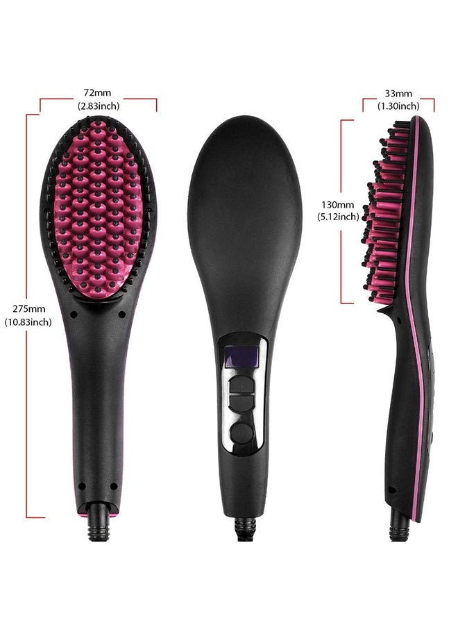 Smooth Hair Straightener Comb Brush Black/Red - Image 2