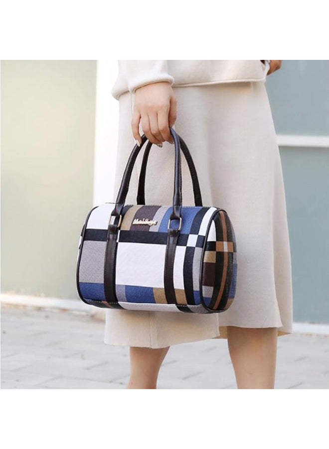 6-Piece Lattice Texture Handbag Set Blue/Black/White  - Image 3