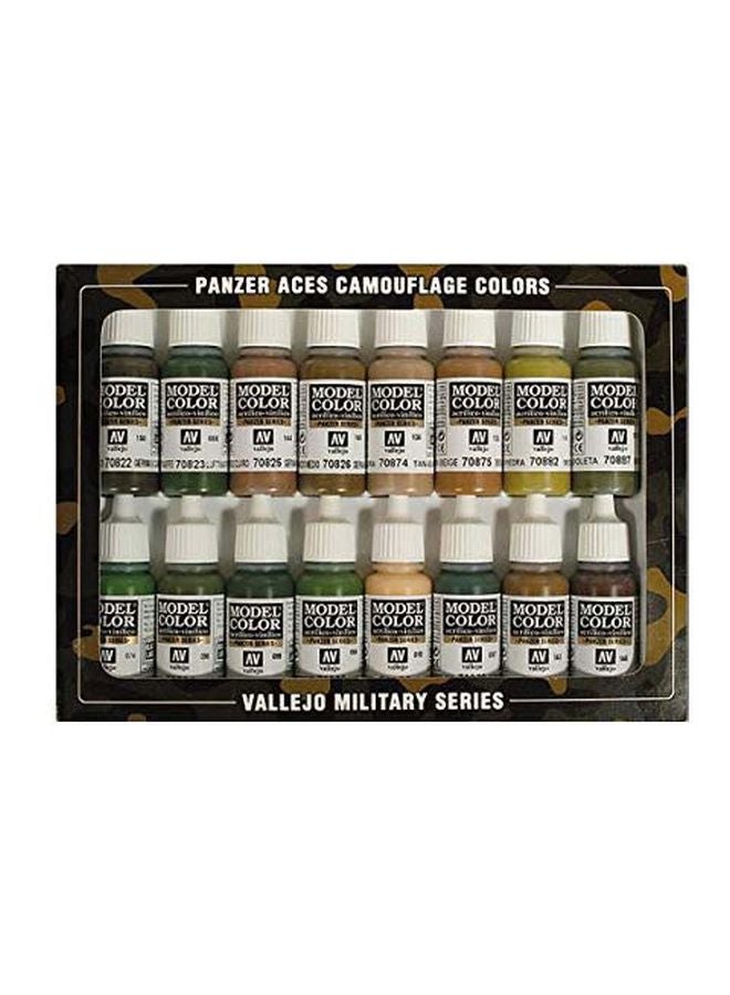 Vallejo 16-Piece Panzer Aces Paint Set VJ70179 17ml 