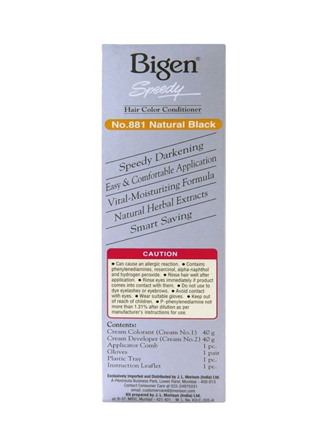 Bigen Speedy Hair Colour Conditioner Natural Black 881 80grams  - Image 3