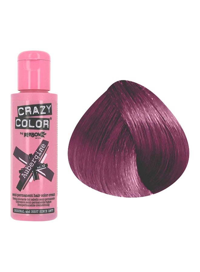 Renbow Crazy Colour Semi-Permanent Hair Colour Cream No.50 Aubergine 100ml - Image 2