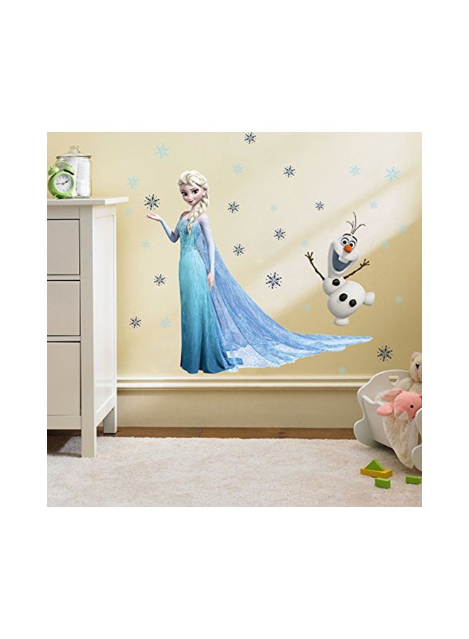 جيرينك ملصق جداري ثلاثي الأبعاد بتصميم شخصيتي إلسا وأولاف من فيلم Frozen أزرق/ أبيض 78x65Ø³Ù†ØªÙŠÙ…ØªØ± - Image 2
