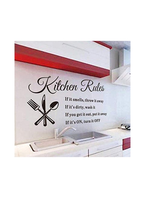 Kitchen Rules Living Room Wall Stickers Black 0.9 x 18.4 x 1.7cm