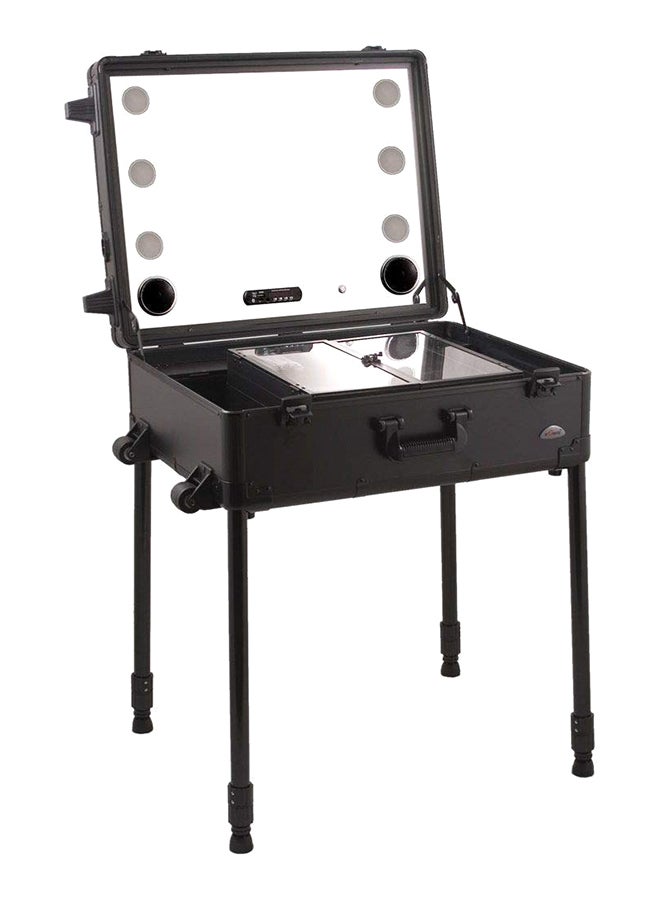 حقيبة مكياج رولينج أستوديو مزودة بإضاءة LED أسود - Image 2