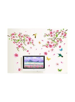 Classic Wintersweet Flower Wall Sticker Pink 5.6 x 61.6 x 7.4centimeter
