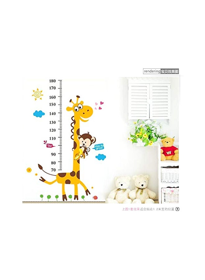 Cartoon Giraffe Kids Growth Chart Height Wall Sticker Multicolour 2.8 x 22.8 x 3.1 iinch