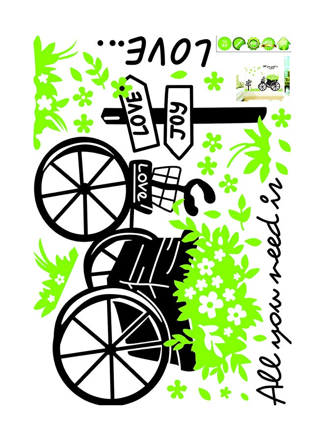 جيرينك ملصق جداري ثلاثي الأبعاد يناسب ديكور غرفة المعيشة أخضر/أسود 90x60سم - Image 3