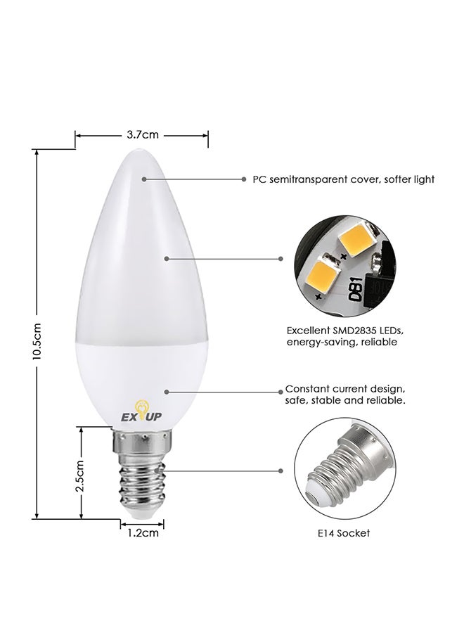 LED Candle Shape Light Bulb White 12.50x4.00x4.00centimeter - Image 3