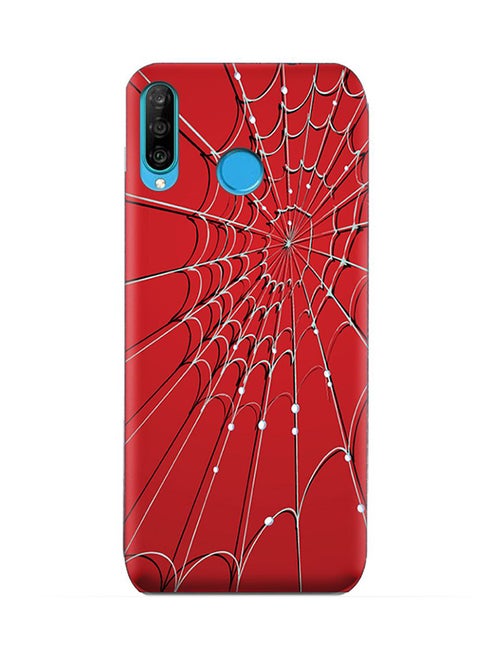 Spider Web Pattern Protective Case Cover For Huawei P30 Lite Red