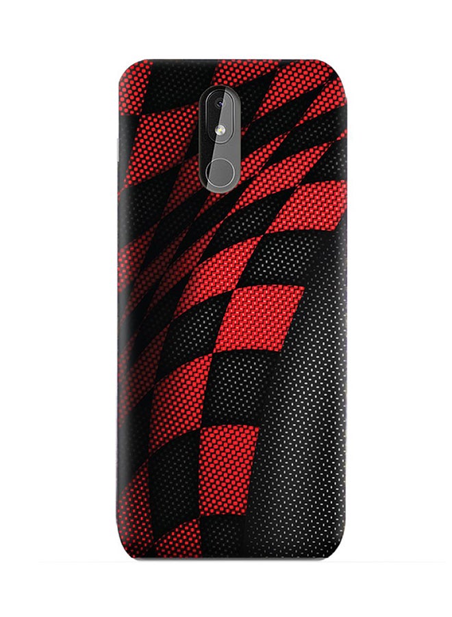غطاء حماية واق بتصميم رياضي لهاتف نوكيا 3.2 أحمر وأسود