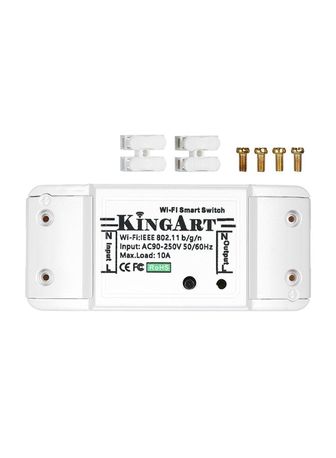 Smart Wi-Fi Switch Wireless Breaker Compatible With Alexa/ Google White