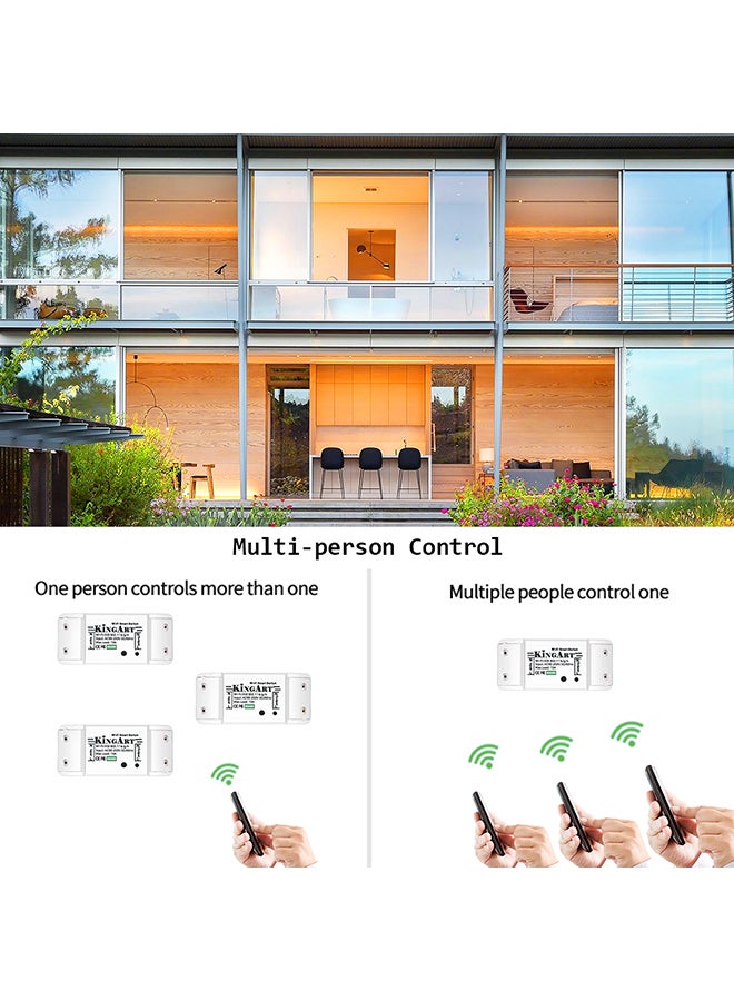 Smart Wi-Fi Switch Wireless Breaker Compatible With Alexa/ Google White