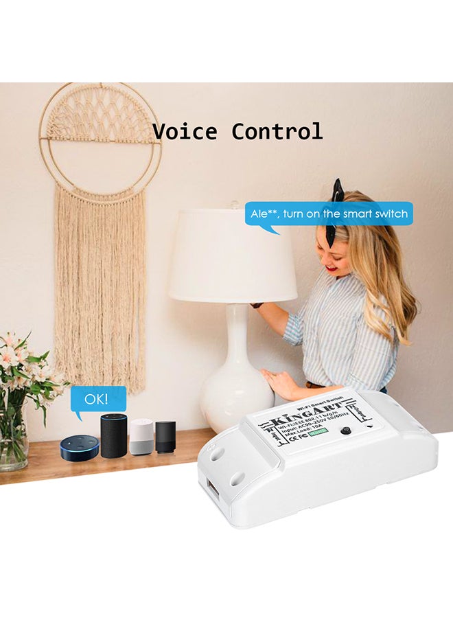 Smart Wi-Fi Switch Wireless Breaker Compatible With Alexa/ Google White