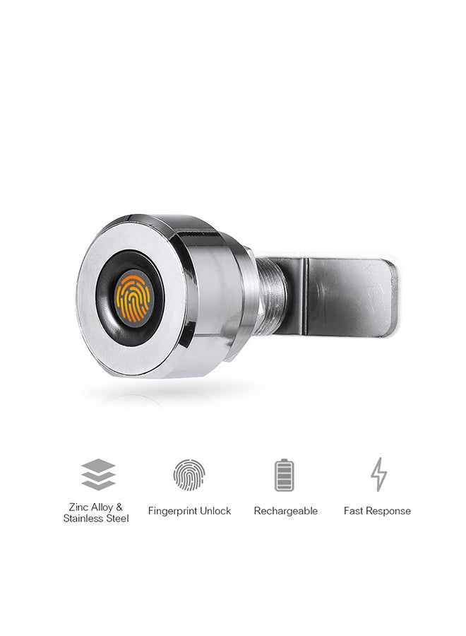 Generic Rechargeable Digital Cabinet Lock Silver 7.60x5.20x6.60cm  - Image 2