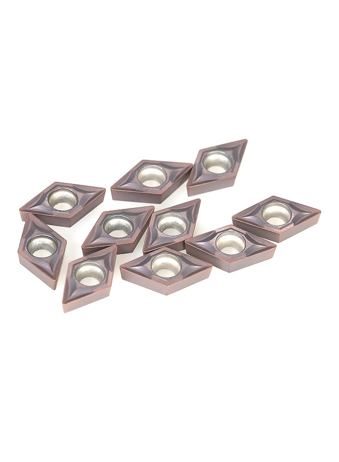 طقم شفرات CNC من الكربيد DCMT0702 YBC205 مكون من 10 قطع ذهبي  - Image 1