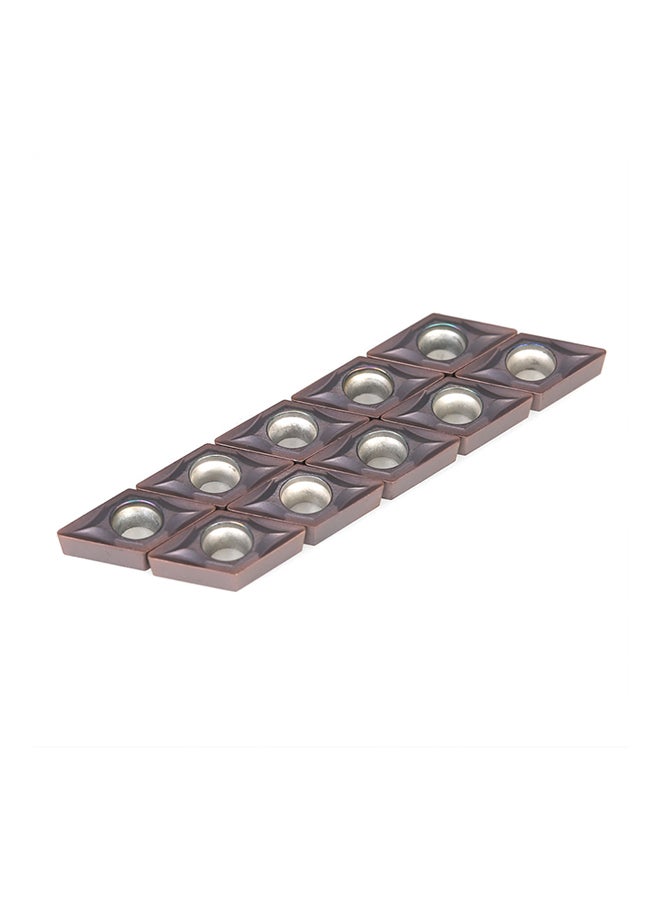 طقم شفرات CNC من الكربيد DCMT0702 YBC205 مكون من 10 قطع ذهبي  - Image 2