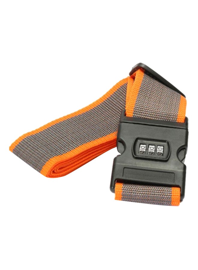 Generic 3 Dial Approved Lock Anti-Theft Luggage Strap Grey/Orange  - Image 1