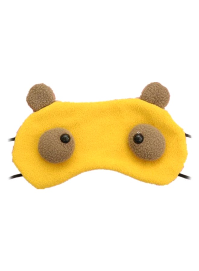 Cute Teddy Bear Blindfold Sleeping Eye Mask Yellow/Brown - Image 1