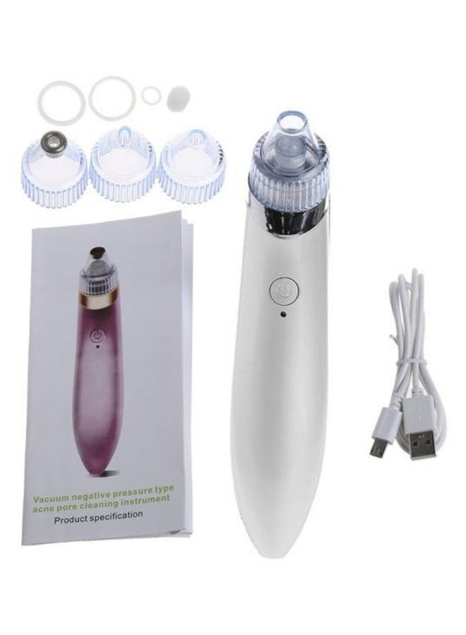 Generic Chargeable Blackhead Vacuum Cleaner With Accessory White/Clear/Silver 