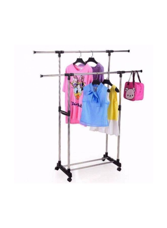 Extendable Clothes Rack Hanger Silver/Black  - Image 2