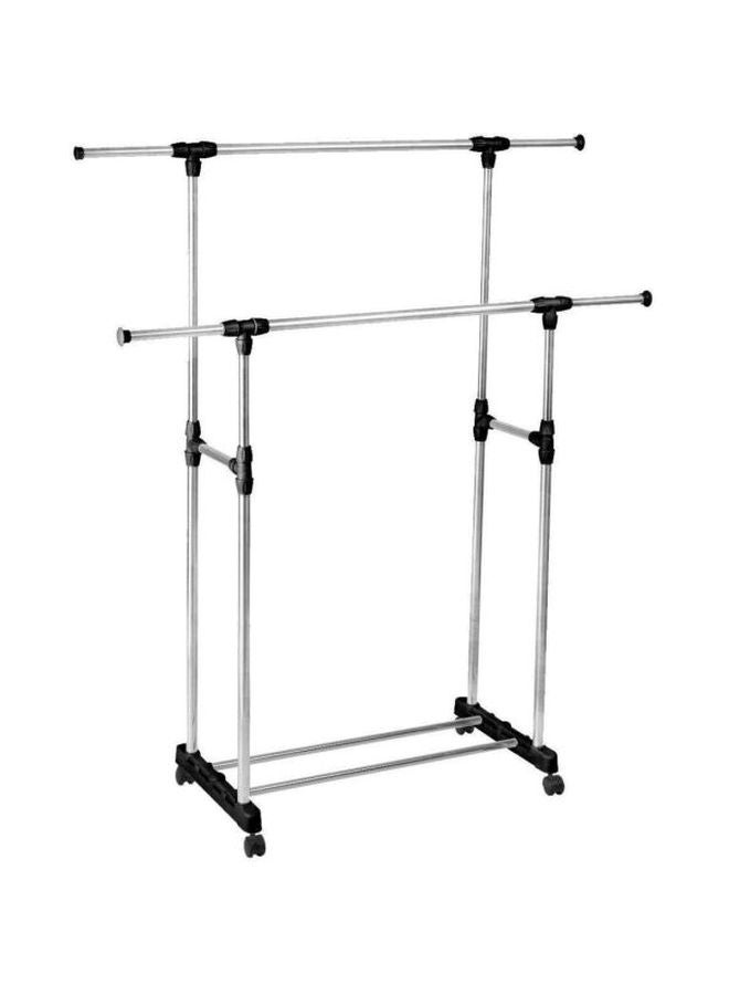 Extendable Clothes Rack Hanger Silver/Black  - Image 1