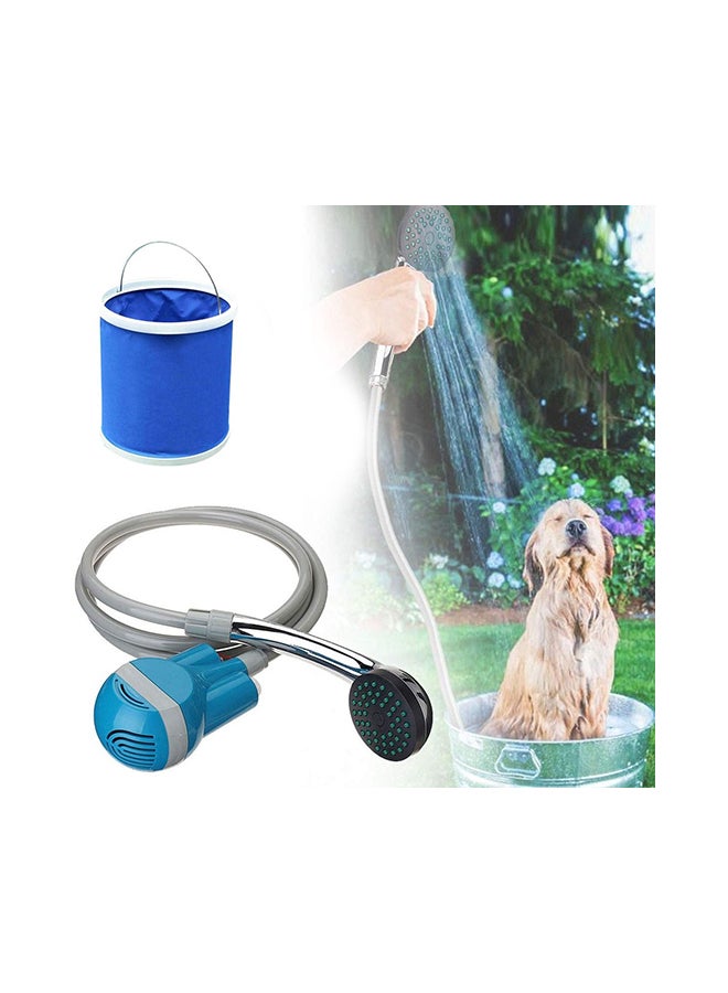 Rechargeable Camping Shower Bidet Sprayer With Bucket Blue/Grey/Black 1meter