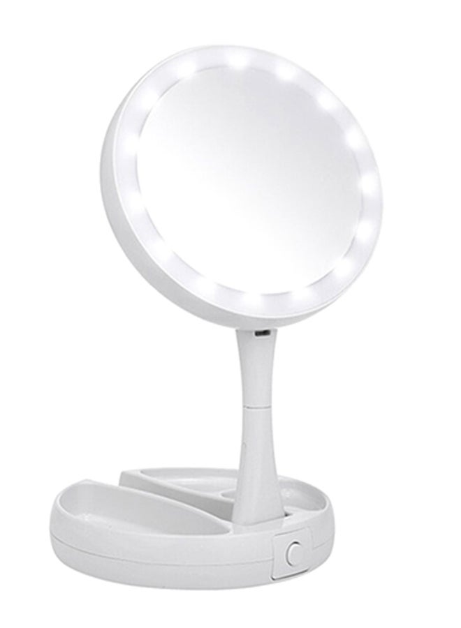 علبة مكياج مع مرآة مكبرة مزودة بإضاءة LED أبيض - Image 1