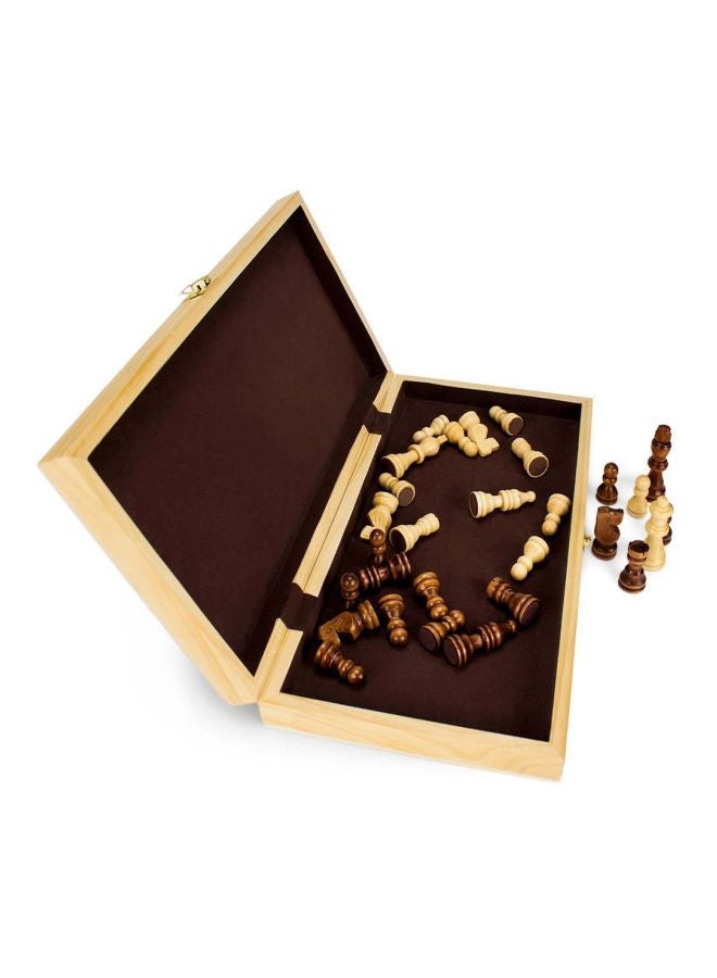 Brybelly 33-Piece Wooden Folding Chess Game GGAM-101 14inch - Image 2