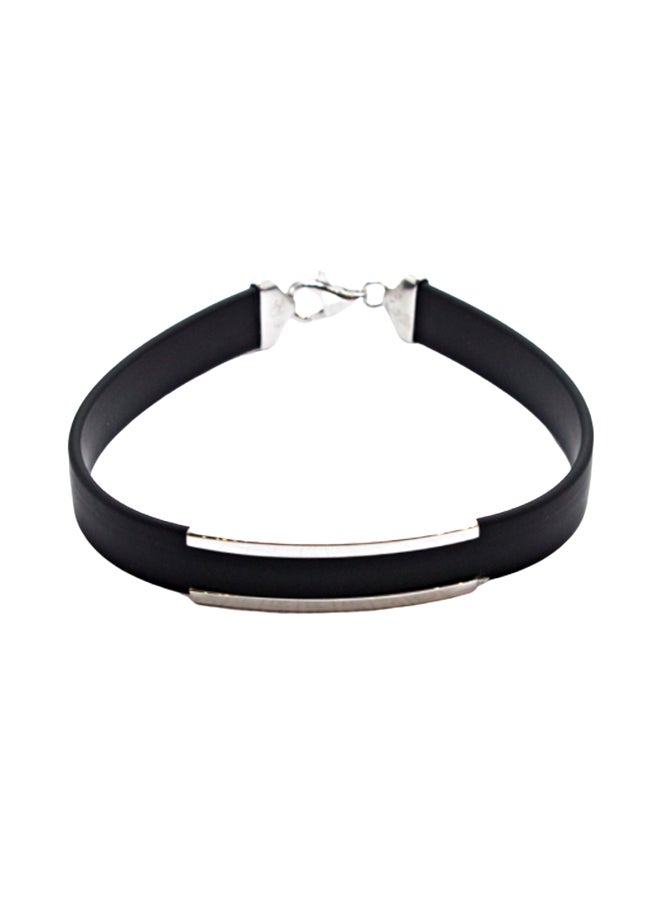 Faris Silver - Pure 925 Sterling Silver Rubber Creative Design Bracelet - Image 1