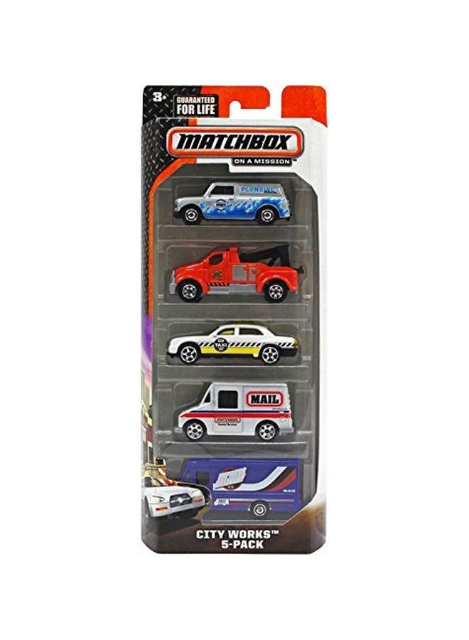 MATCHBOX Pack Of 5 On A Mission Toy Car Set Multicolour