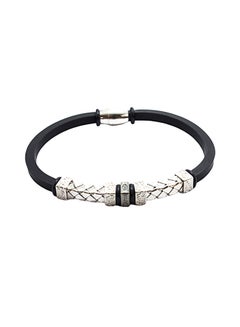 Pure 925 Sterling Silver Rubber Creative Design Bracelet