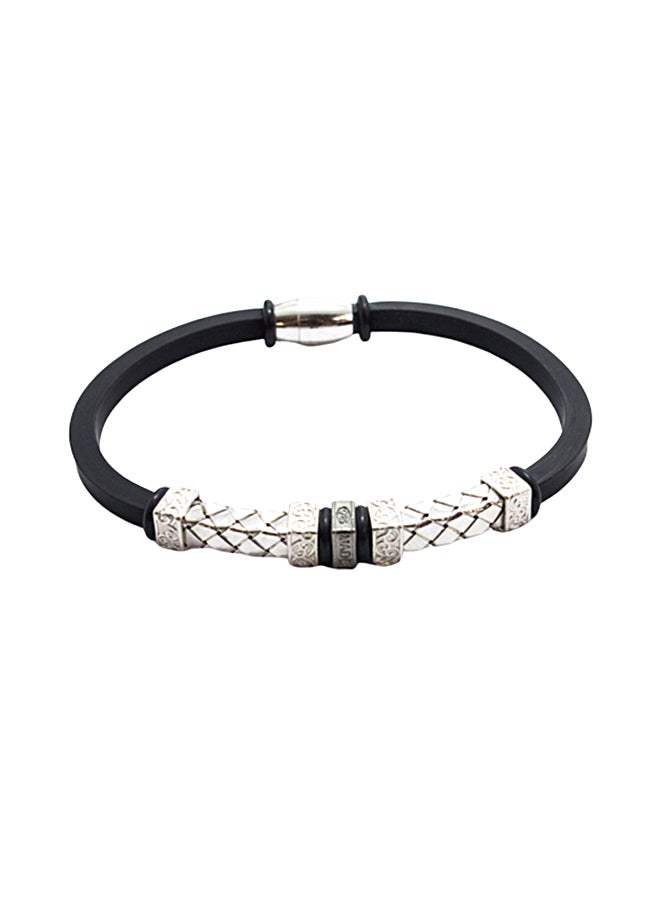 Faris Silver - Pure 925 Sterling Silver Rubber Creative Design Bracelet - Image 1