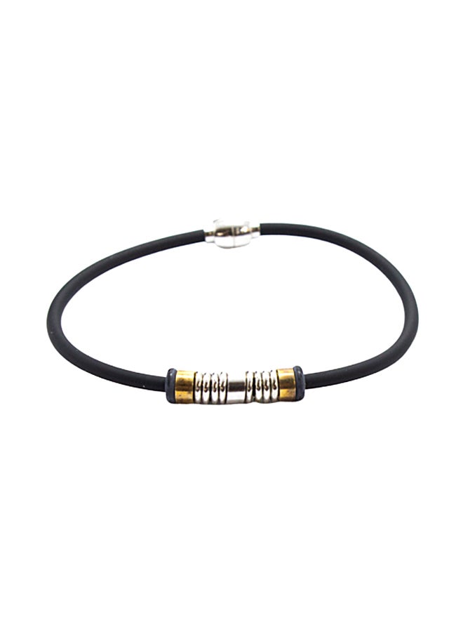 Faris Silver - Pure 925 Sterling Silver Rubber Bracelet - Image 1