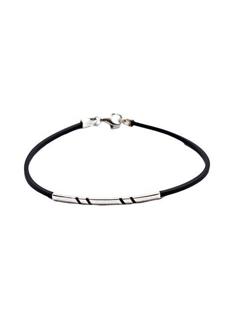 Pure 925 Sterling Silver Rubber Bracelet