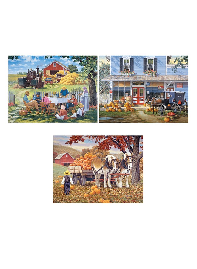 Bits and Pieces Pack Of 3 Jigsaw Puzzles Set, 900 Pieces - Image 1