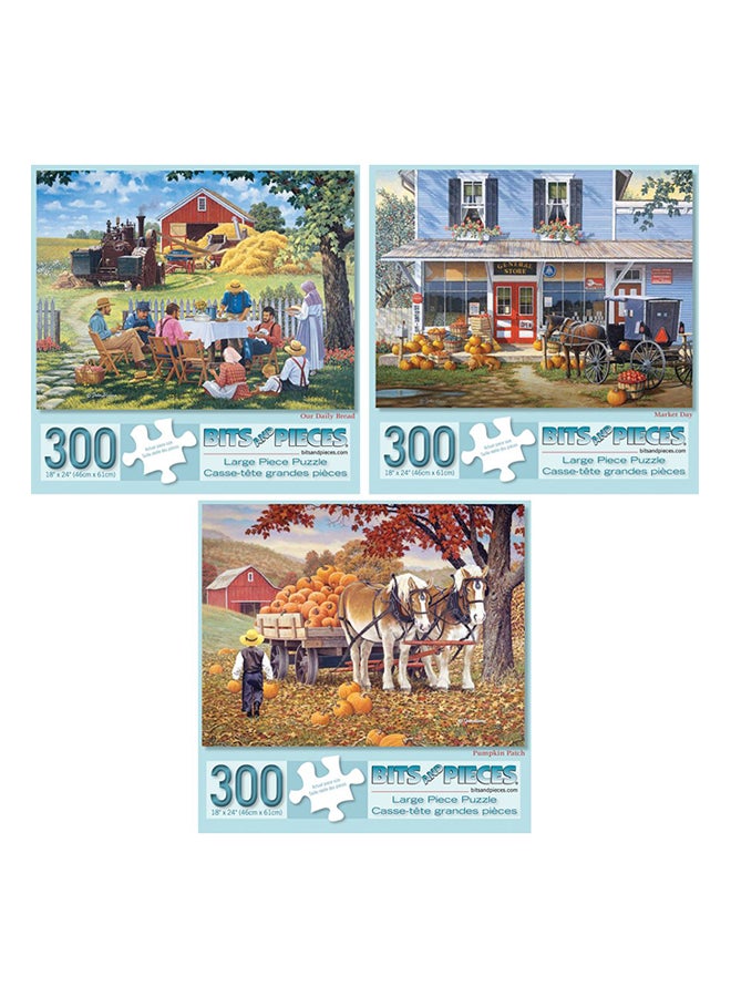Bits and Pieces Pack Of 3 Jigsaw Puzzles Set, 900 Pieces - Image 2