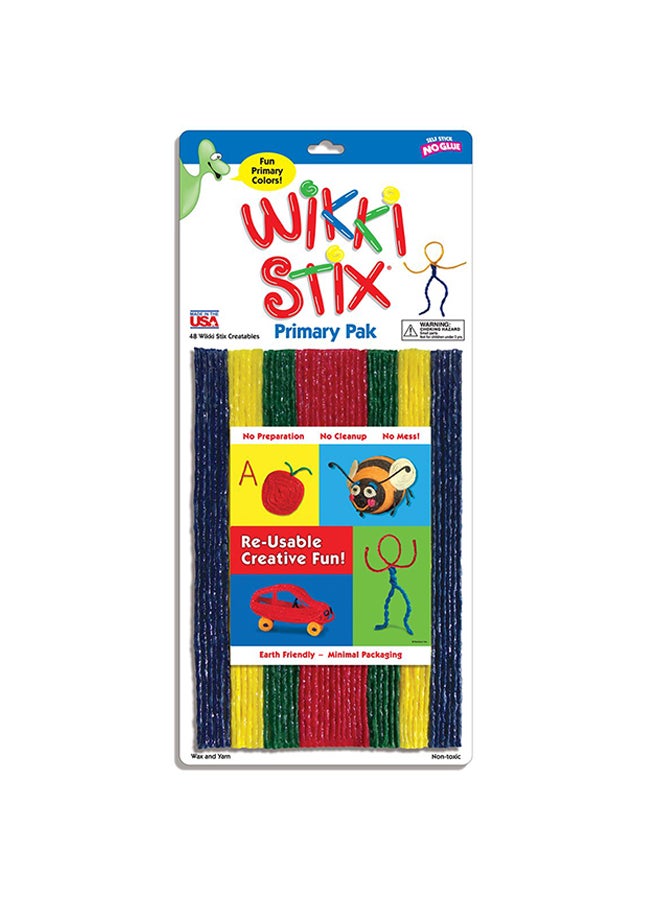 WikkiStix 48-Piece Molding And Sculpting Sticks Primary Pack - Image 1