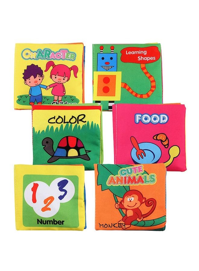 بيوينتي مجموعة كتب قماشية مصنوعة من نسيج غير سام للتعليم المبكر مكونة من 6 قطع طراز YPC1490 - Image 1