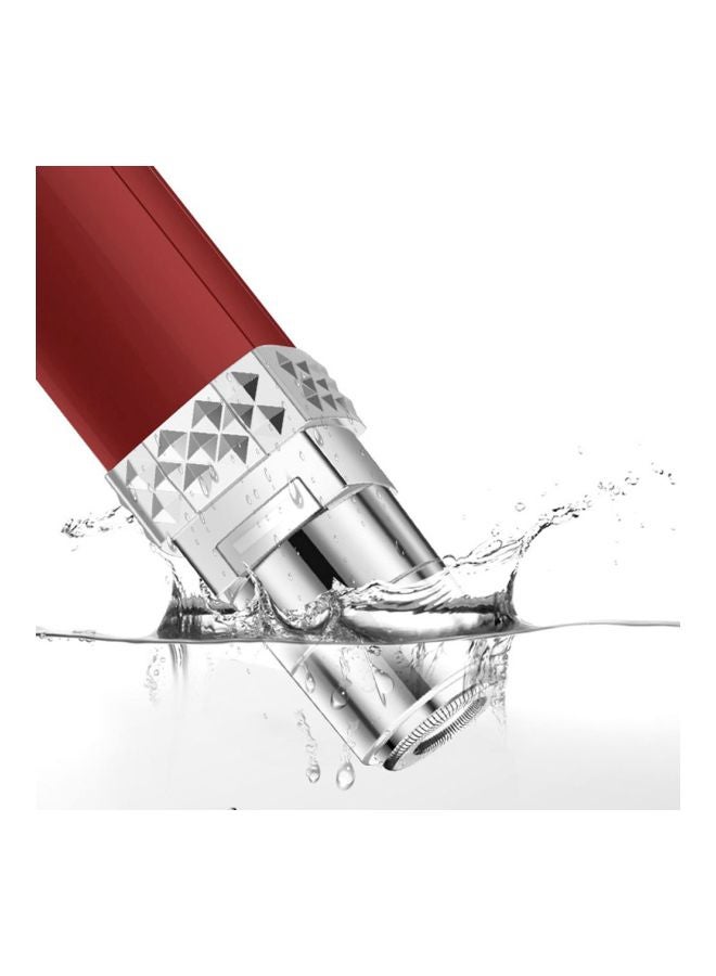 ANSELF Lipstick Shape Mini Electric Face Epilator Red/Silver - Image 2