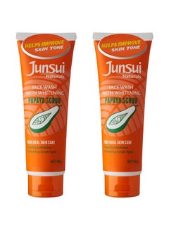 Junsui Pack Of 2 Naturals Face Wash With Whitening - Papaya Scrub 100grams  - Image 1