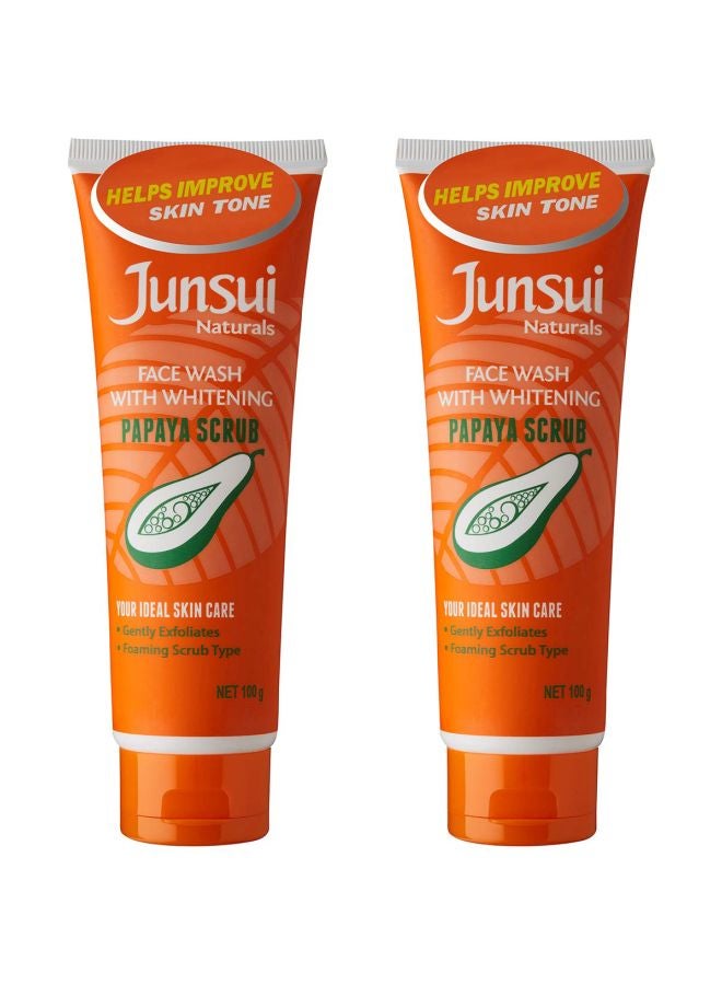 جونسوي مجموعة غسول الوجه ناتشورالز مع مقشر البابايا للتفتيح مكونة من قطعتين 100جرام - Image 1